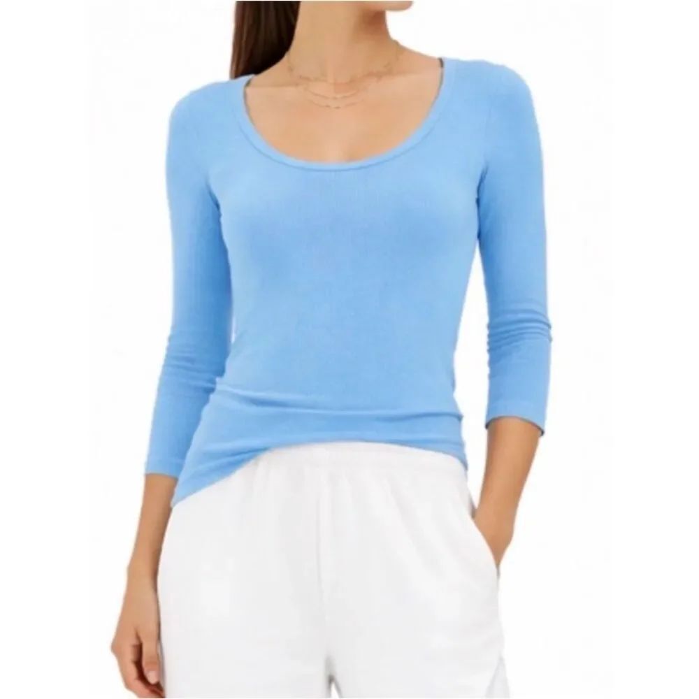 LOFT Ribbed Long SleeveβScoopβNeckβTee